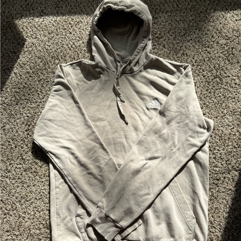 Adidas cream Hooded Sweatshirt